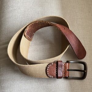 Vintage Gap Cotton and Brown Leather Belt